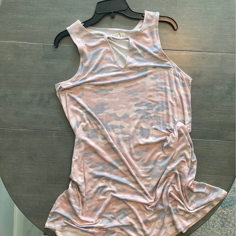 Maurices Pink Gray Camo Shift Swing Dress